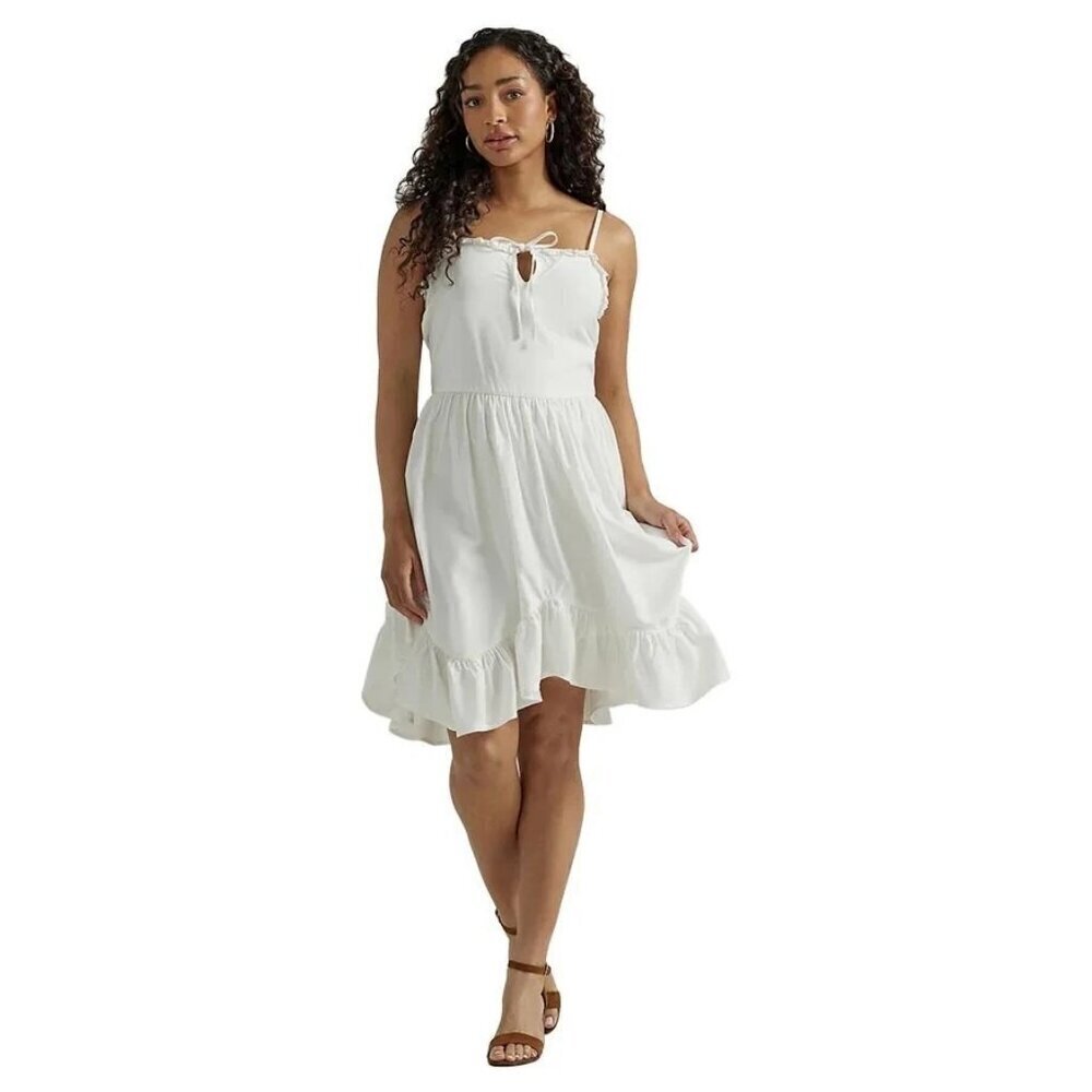 Wrangler Retro Women's Large Strappy Tie Front Dress Cream/Ivory